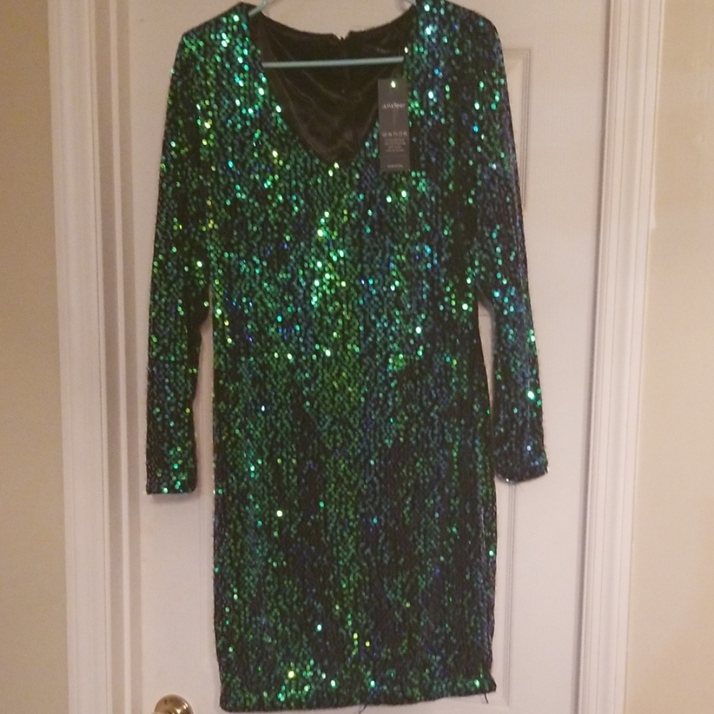 NWT Sequins Green Party dress (XL)